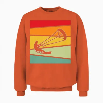 Kite Surfing Retro Unisex Sweatshirt - Orange