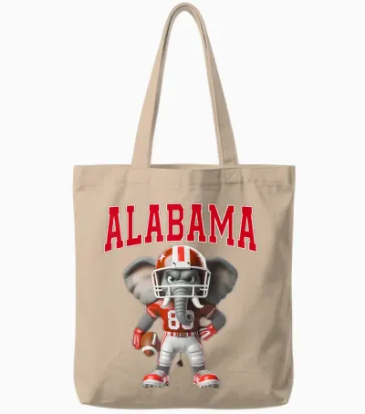 Alabama Al Vintage Sports Funny Elephant Love Men Women Tote Bags - Natural