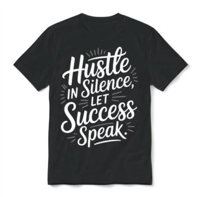Hustle in Silence Let Success Speak Motivational Unisex T-Shirt - Black