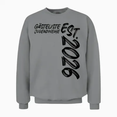 Gästeliste Jugendweihe Est. 2026 Feier Gäste Unterschriften Unisex Sweatshirt - Sport Grey