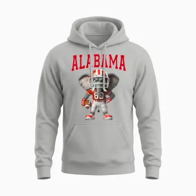 Alabama Al Vintage Sports Funny Elephant Love Men Women Unisex Hoodie - Ash