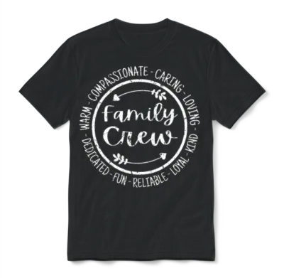 Family Crew Life Making Memories Happy Matching Unisex T-Shirt - Black
