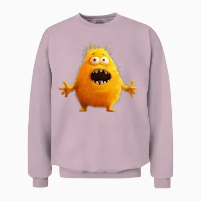 Funny Monster Unisex Sweatshirt - Light Pink
