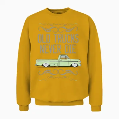 Old Trucks Winter Green Unisex Sweatshirt - Gold