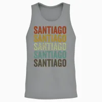 Santiago Chile Retro Vintage Unisex Tank Top in Sport Grey - 2