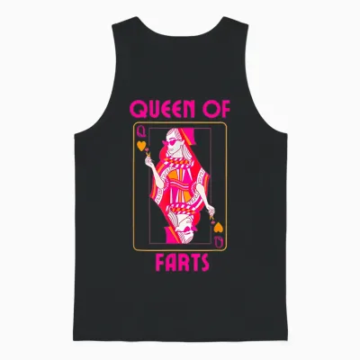 Queen of Farts Embarrassing Joke Adult Humor Unisex Tank Top - Black