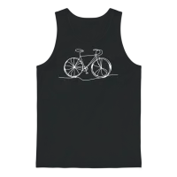 Bicycle Bike Cycle - One Line Art - Cyclist Biking Unisex Tank Top - Black – 1