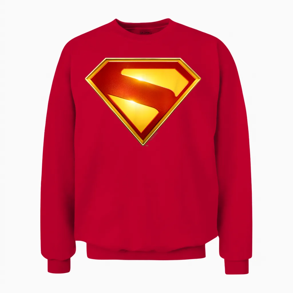 Superman (2025) Modern S-Shield Shiny Chest Emblem Unisex Sweatshirt in Red