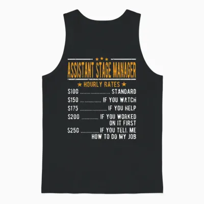 Assistant Stage Manager Hourly Rates Unisex Tank Top - Black