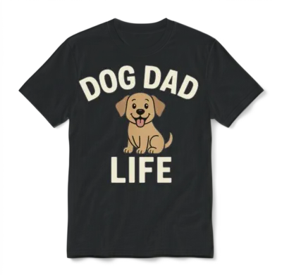 Dog Dad Life – Cute Cartoon Puppy Design for Dog Unisex T-Shirt - Black
