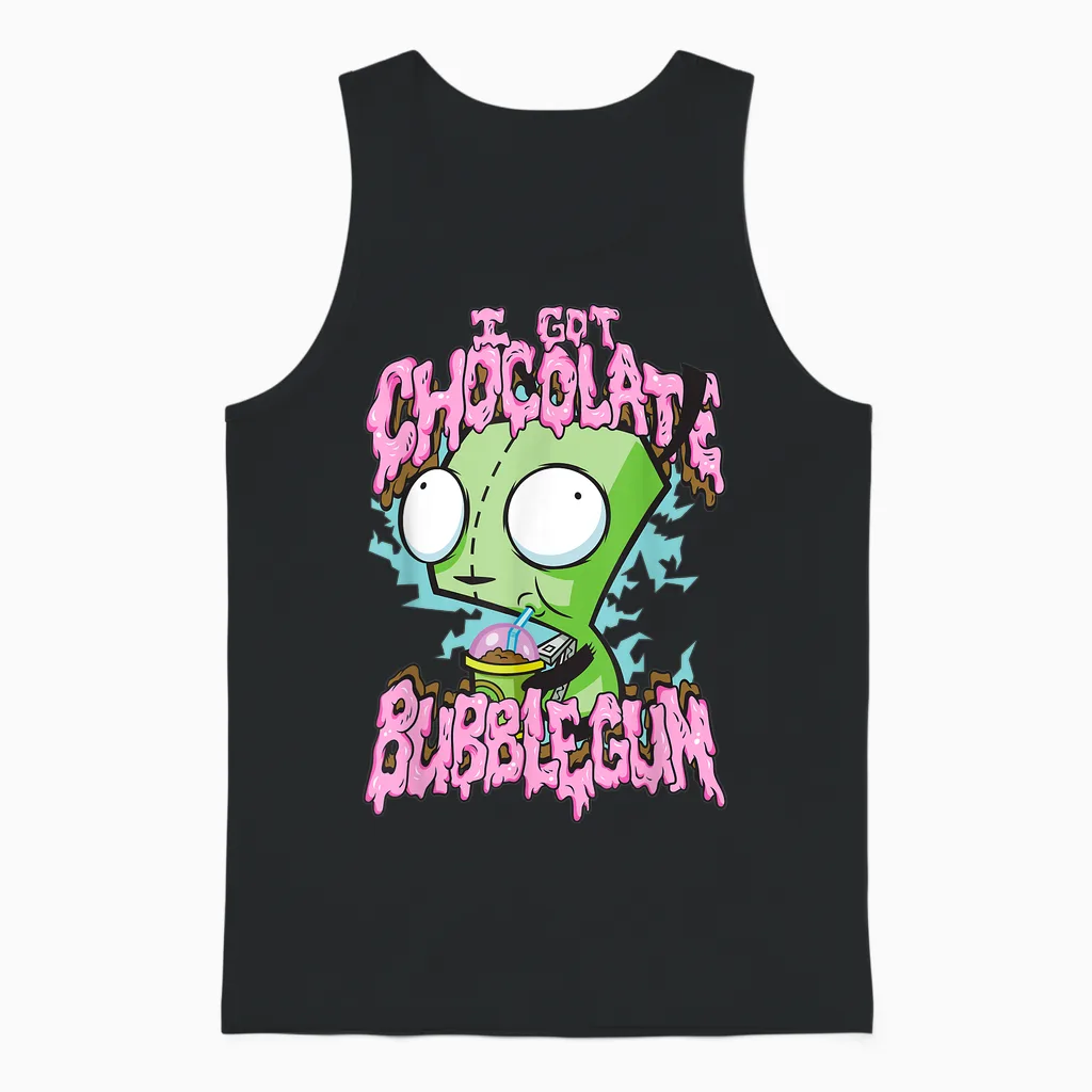 Invader Zim I Got Chocolate Bubblegum Gir in Dog Costume Unisex Tank Top in Black