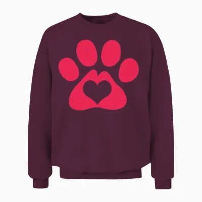 Dog Paw Adopt a Pet Dog Rescue Unisex Sweatshirt - Maroon