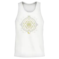 Sri Yantra Geometry Chakra Sun and Moon Unisex Tank Top - White – 2