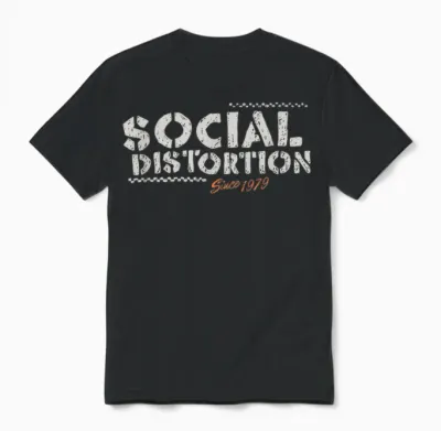 Offizielles Social Distortion Schwarz T-Shirt, Unisex Erwachsene, Klein, Crew-Neck, Kurzarm, Party, Lässig Unisex T-Shirt - Black