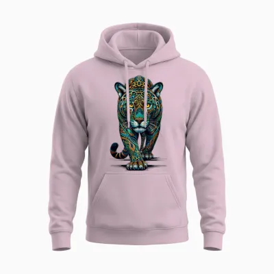 Mandala Art Jaguar Jaguars Zoo Unisex Hoodie - Light Pink