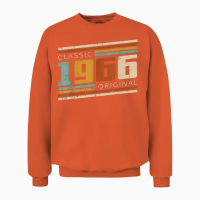 Original 1966 Vintage Gift 60th Birthday Man Woman Unisex Sweatshirt - Orange