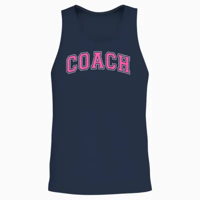 Coach Sports Trainer Vintage Pink White on Back Unisex Tank Top - Navy