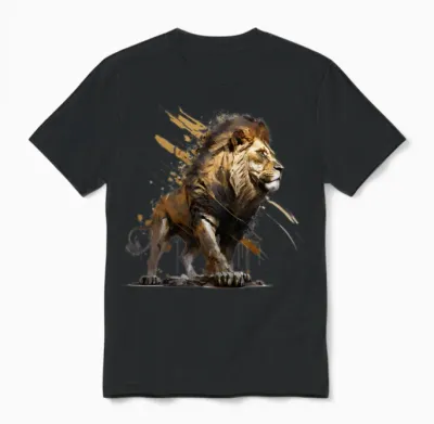 Lion Walking, Lion Unisex T-Shirt - Black
