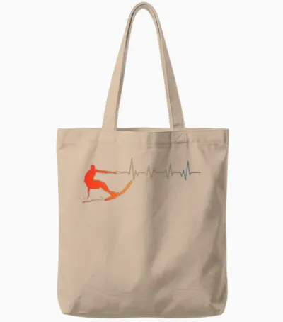 Cool Waterski Art Water Ski Coach Water Skiing Tote Bags - Natural