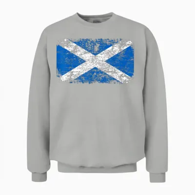 Scotland Flag | Men Women Kids Scotland T-Shirt, Black, S Unisex Sweatshirt - Ash