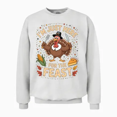 Thanksgiving Day Funny Turkey Unisex Sweatshirt - White