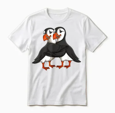 Puffin Papageitaucher Mädchen Kinder Unisex T-Shirt - White