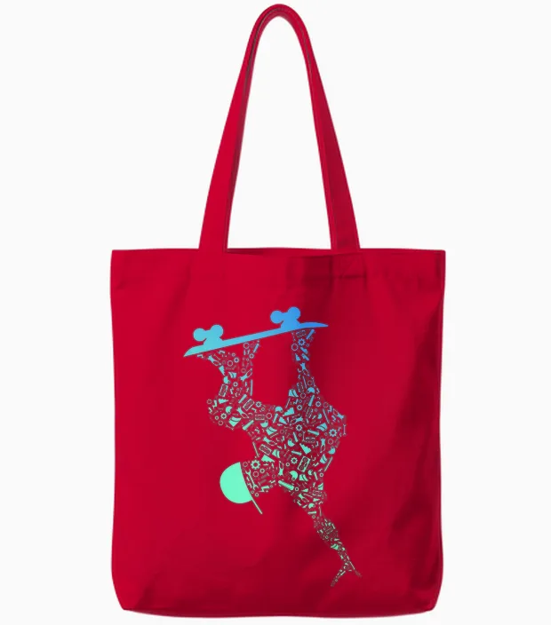 Skateboard Shirts for Boys | Skater Gear Skateboard T-Shirt, Black Tote Bags in Red