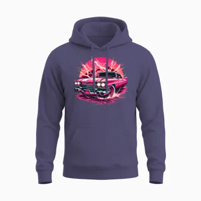 Pink Cadillac Unisex Hoodie - Heather Sport Dark Navy