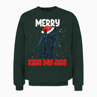Merry Kiss My Ass Unisex Sweatshirt - Forest