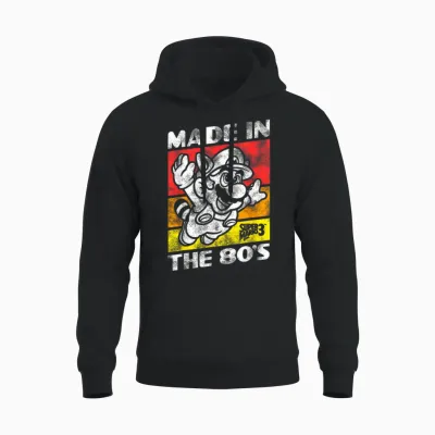 Nintendo Super Mario 3 Made in the 80's Retro Unisex Hoodie - Black