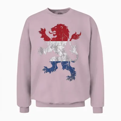 Orange Nederland Lion, Holland Dutch Unisex Sweatshirt - Light Pink