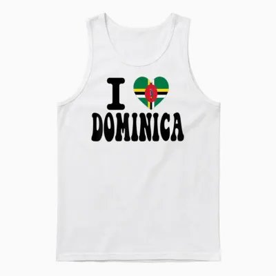 Souvenir De Voyage Rétro Avec Inscription « I Love Dominica » Unisex Tank Top - White