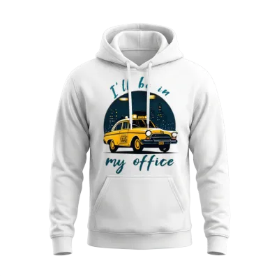 Retro Yellow Taxi Unisex Hoodie - White
