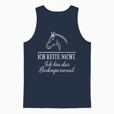 Pferd Reiten Bodenpersonal Witziges Reiterhof Stall Bildwerk Unisex Tank Top - Navy