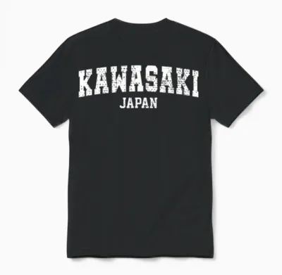 Kawasaki City Retro College Japanese Style Kawasaki T-Shirt, Black, S Unisex T-Shirt - Black