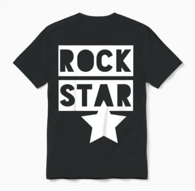 Children's Rock Star Monochrome Kids for Rock 'n' Roll Boys & Girls T-Shirt, Black Unisex T-Shirt - Black