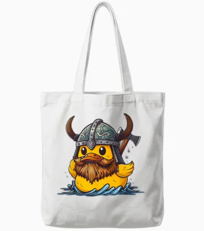 Rubber Duck Viking Duck Viking Helmet Vikings Rubber Duckie Tote Bags - White