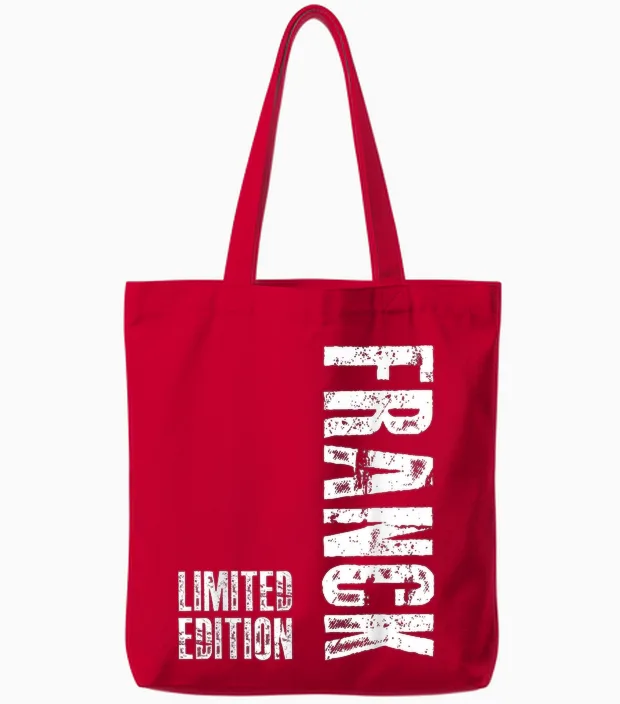 Franck Funny Gift T-Shirt First Name Franck Tote Bags in Red