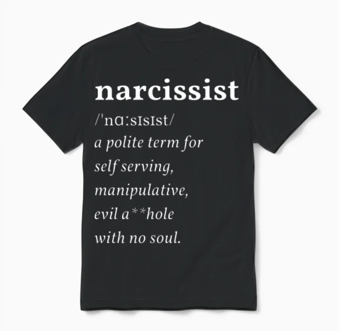 Narcissist Definition Unisex T-Shirt in Black