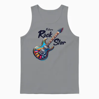 Future Rock Star, Guitar Band, Funny Rock, Girls Boys Kids T-Shirt, Grey, S Unisex Tank Top - Sport Grey