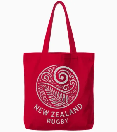 New Zealand Rugby Maori Silver Fern Tote Bags - Red