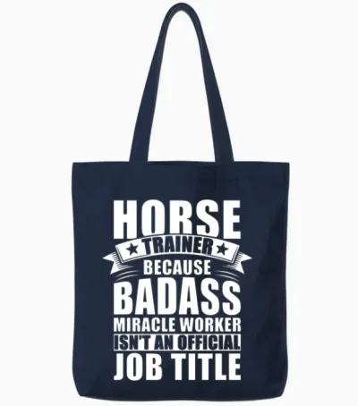 Horse Trainer Official Job Title | Horse Trainer Tote Bags - Navy