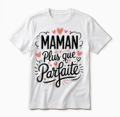 Maman Plus Que Parfait Women's T-Shirt Mother's Day Mum T-Shirt, White, S Unisex T-Shirt - White