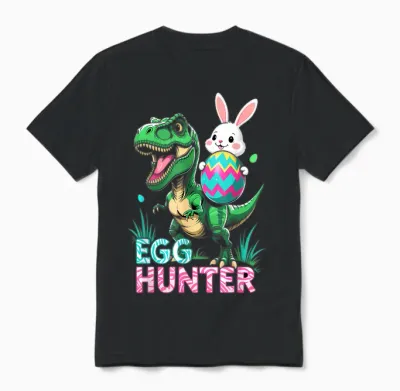 Cooler Oster Hase Mit T-Rex Dino Ostern Jungs Kinder Unisex T-Shirt - Black