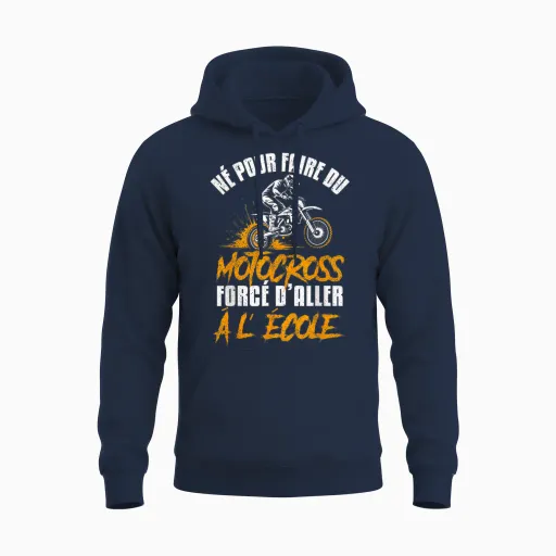 Motocross Pilot Motorcycle Cross Enduro Boy Child Sport Unisex Hoodie - Navy