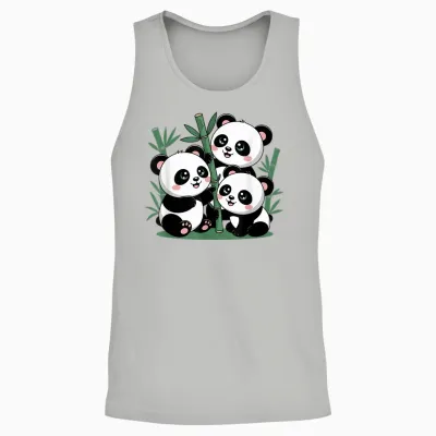 Bamboo Forest Panda Cute Unisex Tank Top - Ash