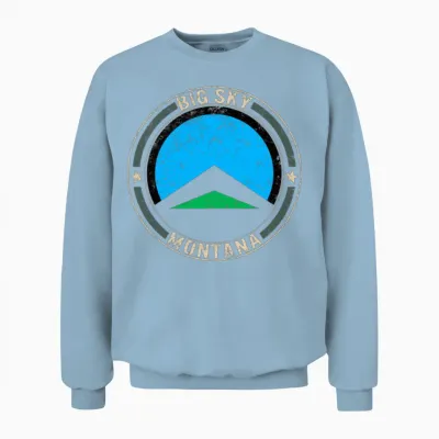 Big Sky Montana Shirt, Big Sky Montana Ski Resort Unisex Sweatshirt - Light Blue