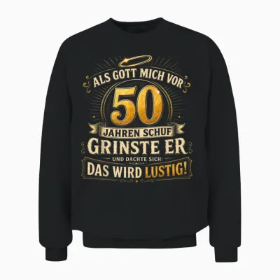 50. Geburtstag Mann Frau 50 Jahre Deko 1976 Geschenk Lustig Unisex Sweatshirt - Black