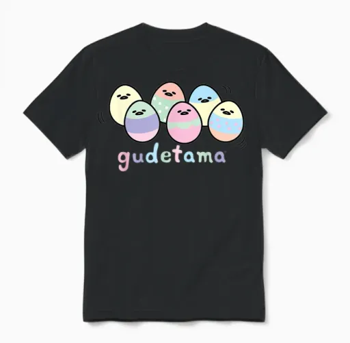 Gudetama Decorated Easter Egg Unisex T-Shirt in Black