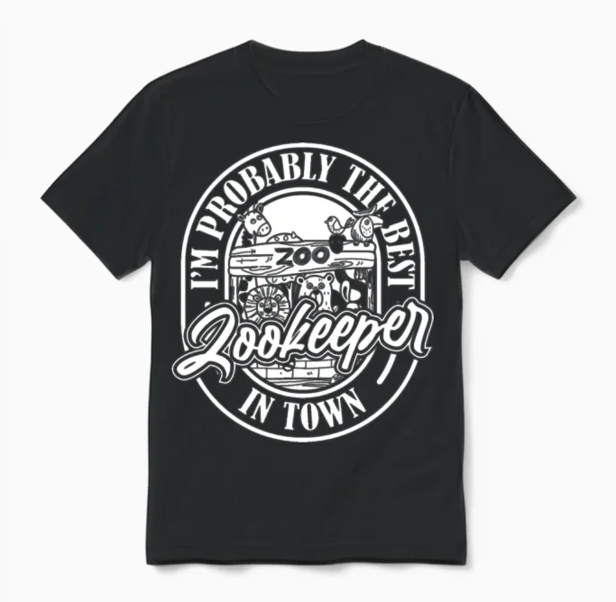 Zookeeper Funny Unisex T-Shirt in Black